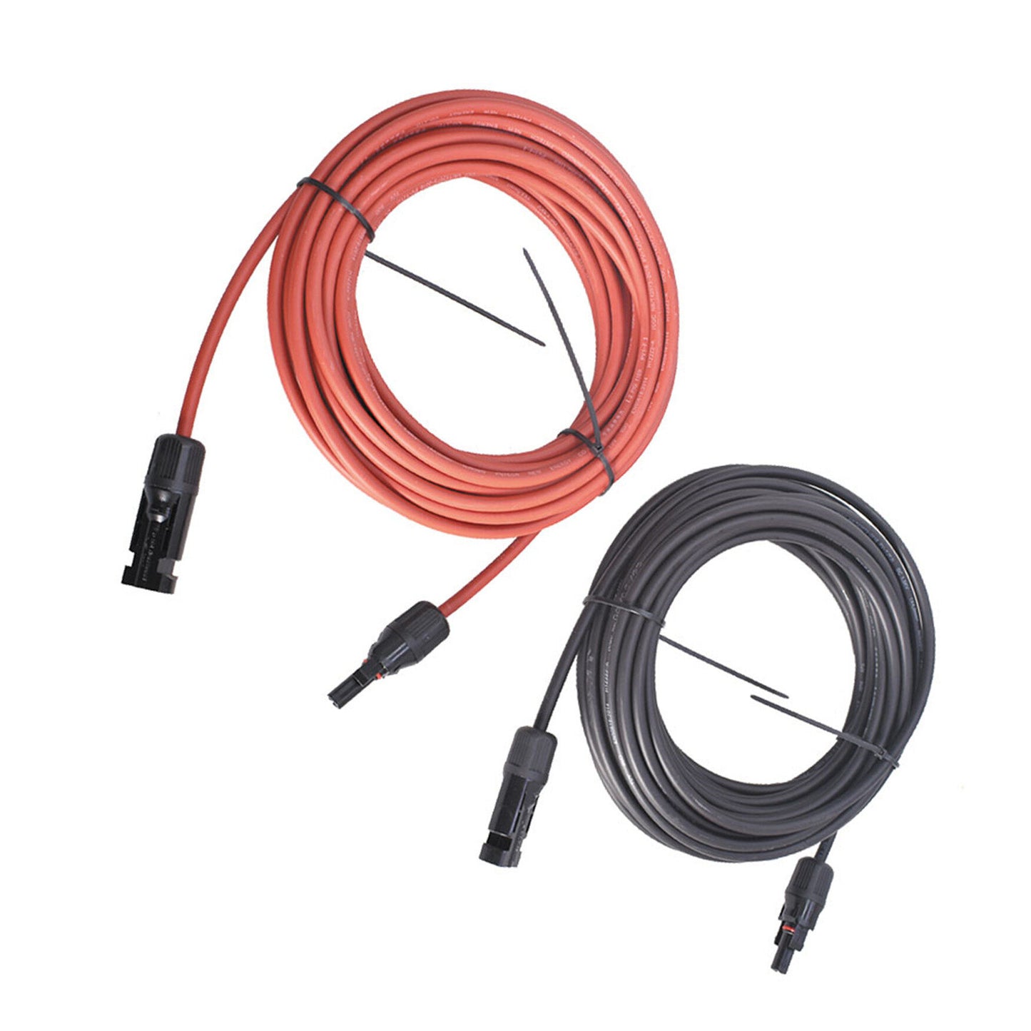 findmall New 4mm²/12AWG 20ft Black+Red Solar Panel Extension Cable Wire Connector 1 Pair