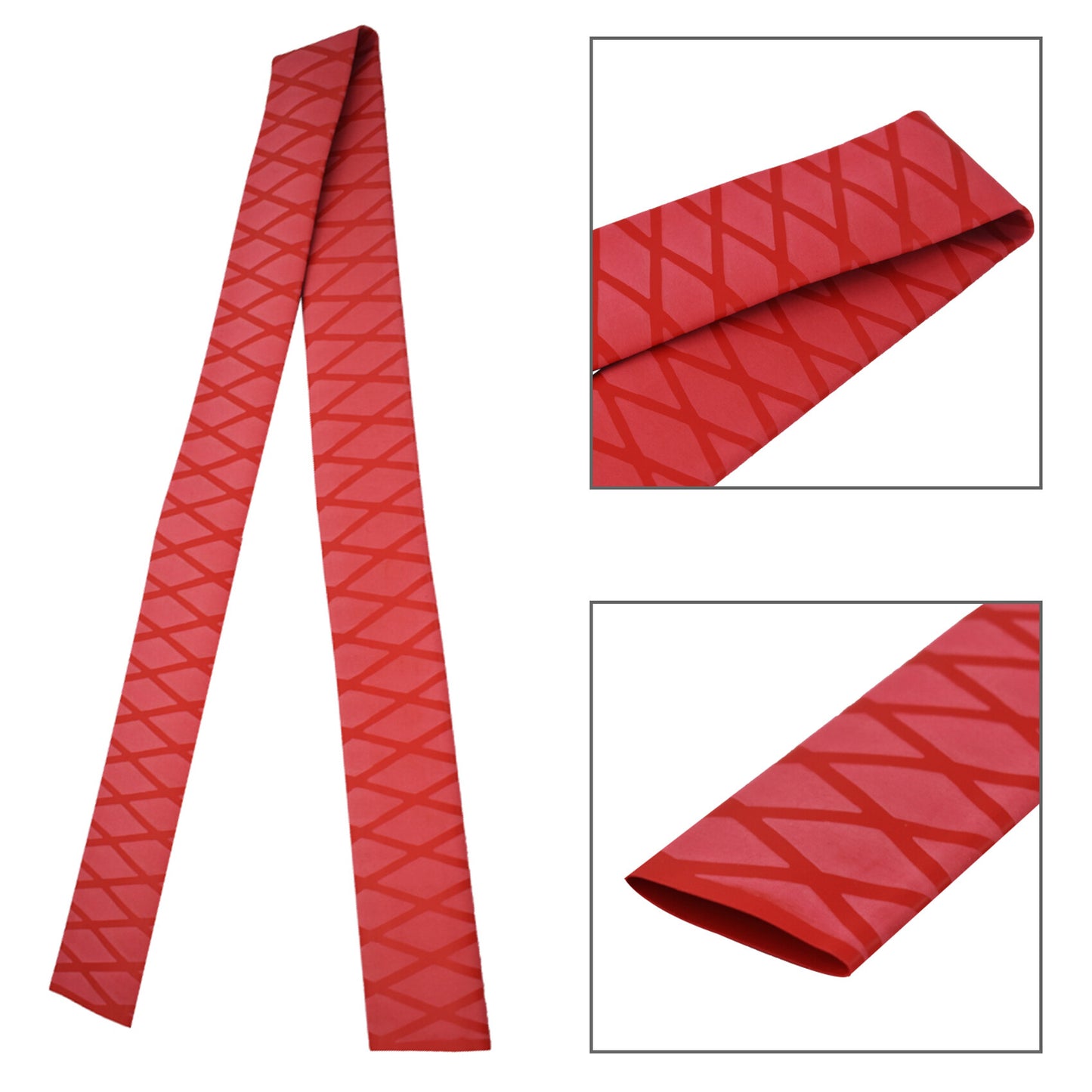eTekGo X-Tube Heat Shrink Wrap Tubing 39"&64" Lengths for Rod Grips-5 Color 14 Sizes (Red, Length:39"; Diamter:20mm)