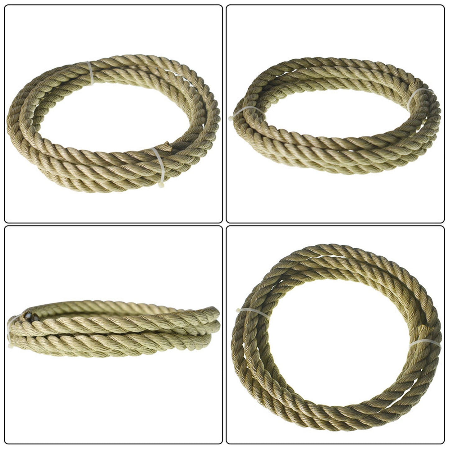 3/4 inch 1 inch Diameter Twisted Manila Rope, Twisted 3 Strand, Polypropylene Rope for Indoor Outdoor Use for Landscaping, Tug of War, Projects and Tie Downs