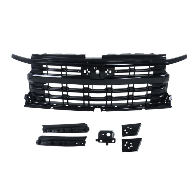 Findmall Glossy Black Front Upper Bumper Grille Replacement for Silverado 2022-2024