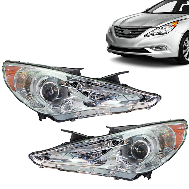 Findmall Headlight Assemblies for 2011–2014 Hyundai Sonata Front Left and Right, Replaces 92101-3Q000 and 92102-3Q000