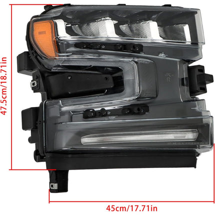 Findmall Passenger Side Headlights Assembly Replacement for Silverado 1500 2019 2020 Housing Black Lamp RH 1PC 84621851