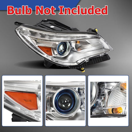 Findmall Passenger Side Headlights Assembly HID with DRL Replacement for Enclave 2013-2017 Housing Chrome w/AFS Lamp RH 1PC 84026397