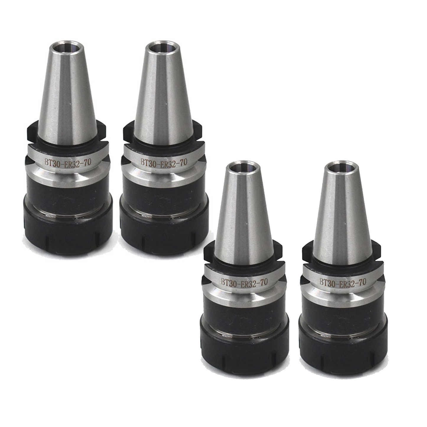 4 Pcs BT30-ER32 Collet Chucks W. Gage Length 70mm/2.76" Chucks-Tool Holder Fit for CNC Chucks or Holders for Drilling and Milling Machines