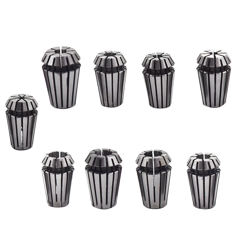 9pcs ER16 Spring Collet Set 1/8 - 3/8" CNC Milling Lathe Tool Engraving Machine 1/8" 5/32" 3/16" 7/32" 1/4" 9/32" 5/16" 11/32" 3/8