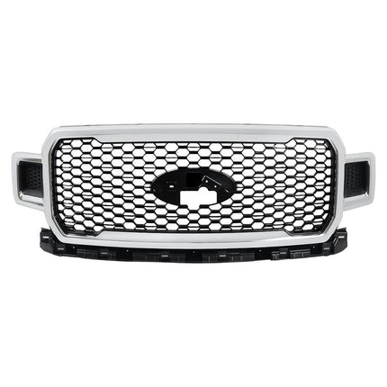 Findmall Front Upper Grille Honeycomb Chrome Replacement for 2018 2019 2020 F150