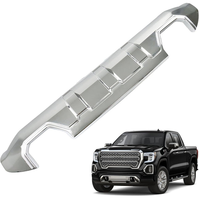 Findmall Front Bumper Lower Valance for 2016‑2019 GMC Sierra 1500, Chrome Plastic, Replacement for GM1015122