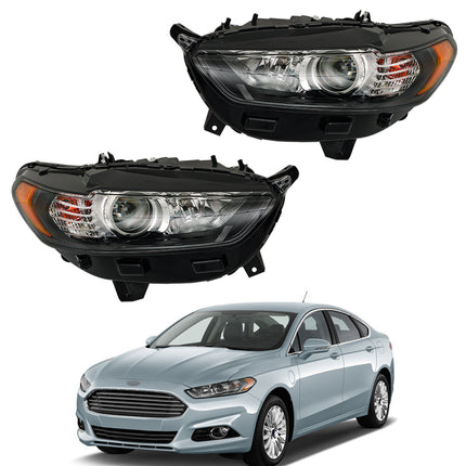 Findmall Headlight Assemblies for 2013–2016 Ford Fusion Front Left and Right, Replaces DS7Z-13008-A and DS7Z-13008-B