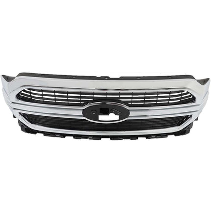 Findmall Front Grille Upper Grill Chrome Molding Mesh Replacement for 2021 2022 F150 Limited Model