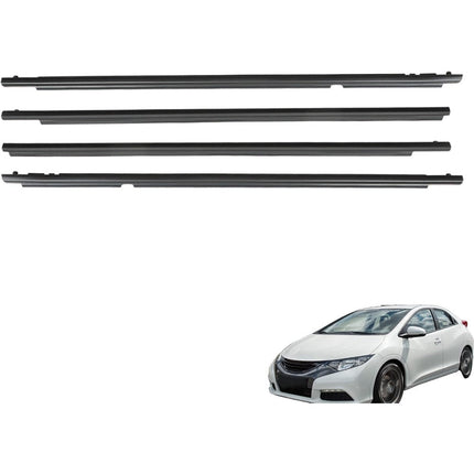 Findmall Black Window Weatherstrip Seal Kit for 2009-2012 Toyota Corolla, 4-Piece