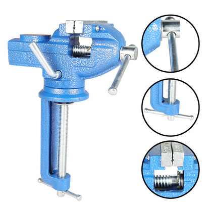 findmall 3 Inch Multi-Functional Combined Vise Multifunctional Jaw Universal Rotate 360 Degree Work Clamp Cast Iron Portable Home Clamp On Vise Fit for Woodworking, Drilling, Fixation, Etc