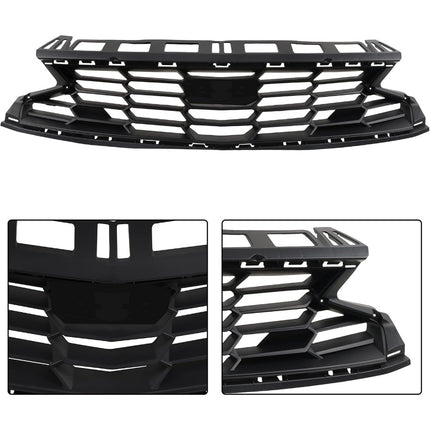 Findmall 2-Piece Black Front Upper and Lower Bumper Grille Set Replacement for Camaro LT and LS 2019-2024 84047465 84112283