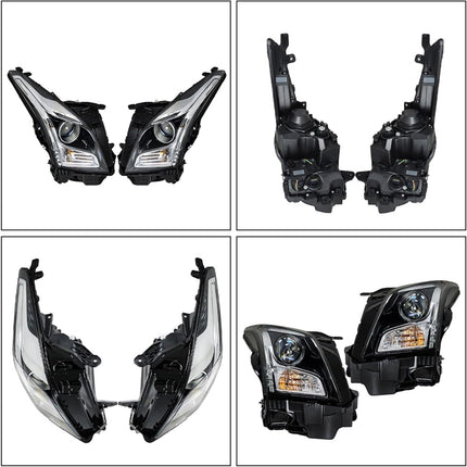 Findmall Headlight Headlamp Assembly Halogen Driver and Passenger Side Replacement for ATS 2013 2014 2015 2016 2017 2018 Replacement for GM2502384 GM2503384 Left LH Right RH