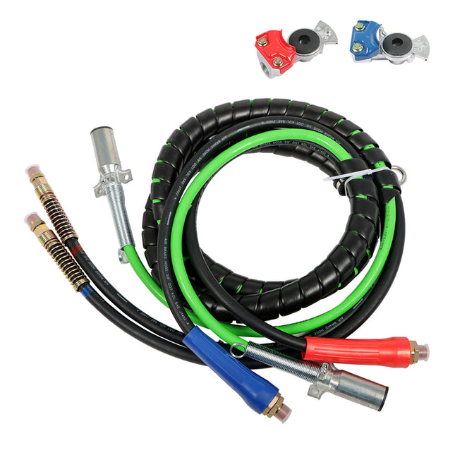 Findmall 3-in-1 Wrap Set Air Line Hose Electric Cable Assemblies Semi Trailer 12 Foot