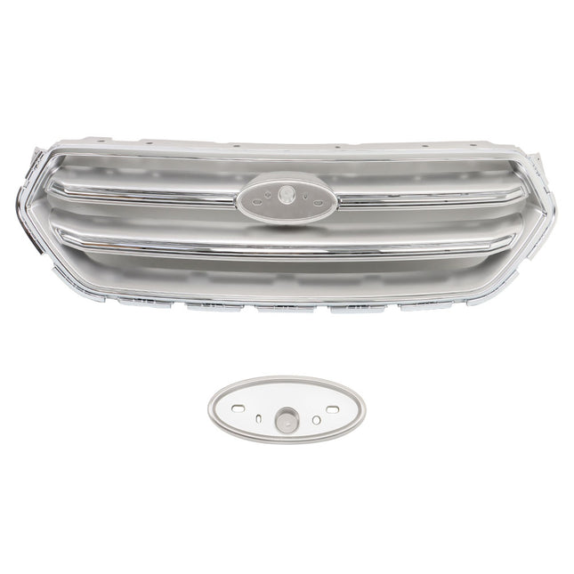 Findmall Silver Front Upper Grille with Chrome Molding Replacement for Escape 2017-2019 GJ5Z8200B
