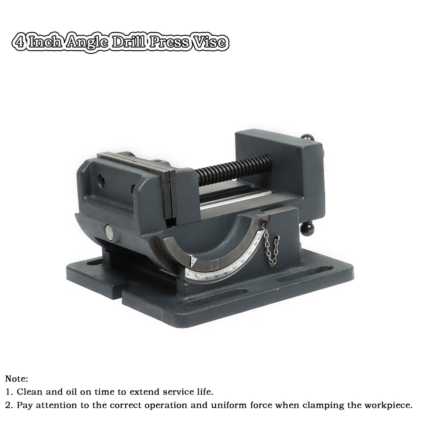 findmall 4 Inch Angle Drill Press Vise 0-90 Degree Tilting Angle Vise Iron Cradle Style Angle Vise Fit for Drilling Machine