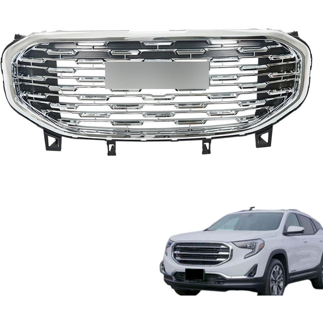 Findmall Chrome and Black Straight-Trim Front Upper Hood Grille Replacement for Terrain 2018-2020