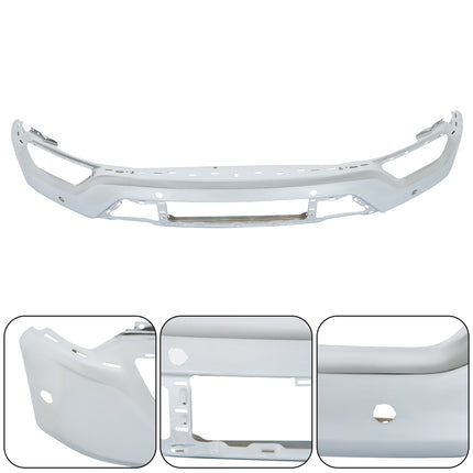 Findmall Chrome Steel Front Bumper Face Bar with 6 Parking Sensor Holes Replacement for 2021-2023 Ford F-150