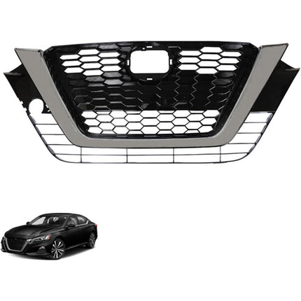 Findmall Front Grille for 2019-2021 Nissan Altima, Black with Chrome Trim