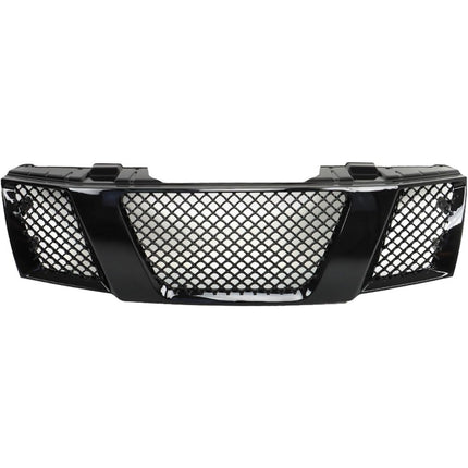 Findmall Front Mesh Grille Assembly for 2005-2008 Nissan Frontier D40, Gloss Black