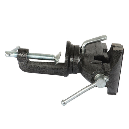 Findmall Portable Table Bench Vise with 360° Swivel Base, Compact Steel Clamp Vise for Woodworking, Metalworking, Drilling, Cutting and DIY Projects