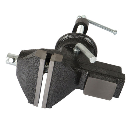 Findmall Portable Table Bench Vise with 360° Swivel Base, Compact Steel Clamp Vise for Woodworking, Metalworking, Drilling, Cutting and DIY Projects
