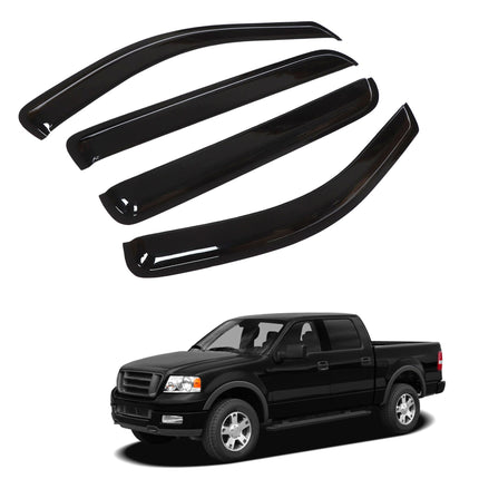 Findmall Side Window Visor Vent Sun Rain Guard Deflector Replacement for 2005-2008 F-150 Crew Cab Pickup 4-Door