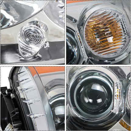 Findmall Passenger Side Headlights Assembly HID Replacement for DTS 2008-2011 Housing Chrome Lamp RH 1PC 20861481