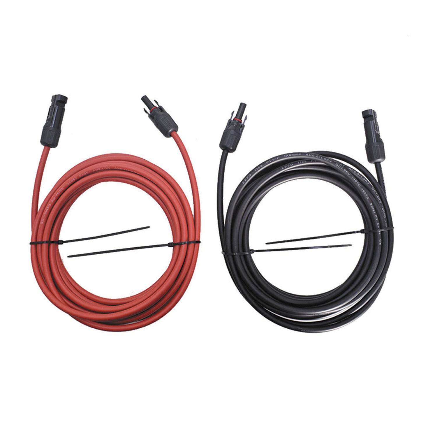 findmall A Pair of 12AWG Solar Panel Extension Cable 25 Feet Red and Black Cable Wire Connector