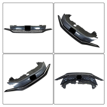 Findmall Front Upper Grille Assembly for 2014-2015 Honda Civic Coupe, Black with Chrome Trim