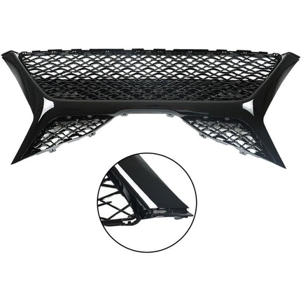 Findmall Front Upper and Lower Grille Set for 2018-2020 Toyota Camry SE XSE, Gloss Black, Without Sensor Holes