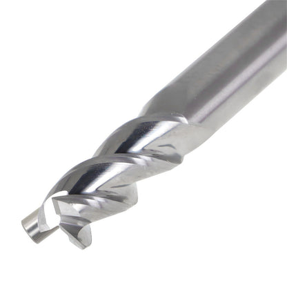 findmall 1/4 Inch Helix Carbide End Mill 3 Flute 5/8 Inch Length of Cut Fit for Aluminum Cut Non-Ferrous Metal Upcut CNC Spiral Router Bit