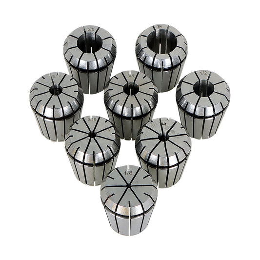 findmall For CNC Milling Lathe Tool Engraving Machine 8Pcs ER32 Spring Collet 1/8"-3/4"