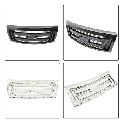 Findmall Medium Grid High Gloss Black Car Grille Front Face Grill Replacement for 2009-2014 F150 FX2 FX4 DL3Z-8200-CA