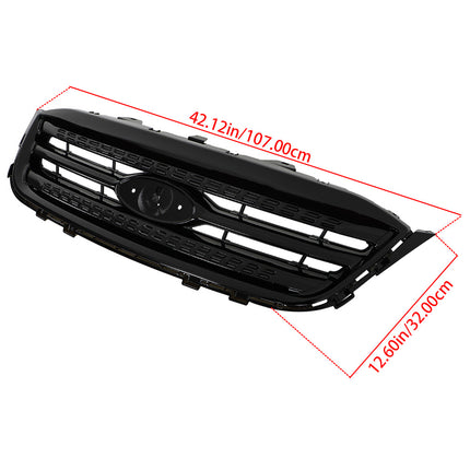 Findmall Front Bumper Grille Gloss Black Replacement for 2010 2011 2012 Taurus