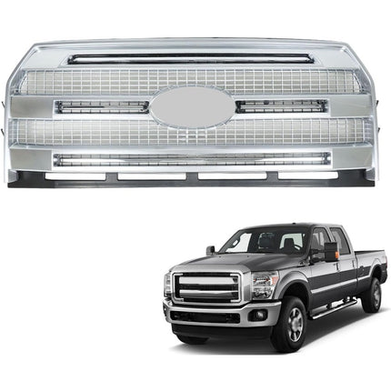 Findmall Front Upper Mesh Grille for 2015-2017 Ford F-150, Chrome
