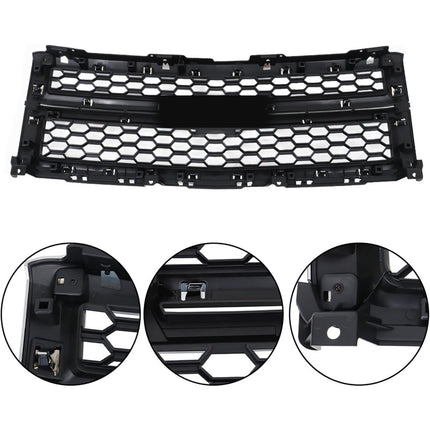 Findmall Black Honeycomb Front Upper Grille with Chrome Surround Replacement for Silverado 1500 2014-2015