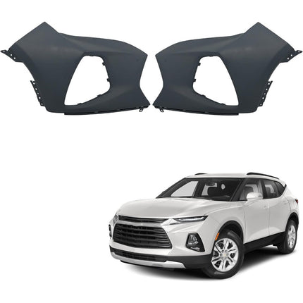 Findmall Front Bumper Upper Covers for 2019‑2022 Chevrolet Blazer, Plastic Primed, Left and Right Side 2Pcs, Replacement for 84537991, 84537990, GM1017109 and GM1016109
