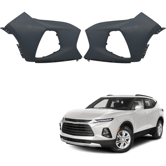 Findmall Front Bumper Upper Covers for 2019‑2022 Chevrolet Blazer, Plastic Primed, Left and Right Side 2Pcs, Replacement for 84537991, 84537990, GM1017109 and GM1016109