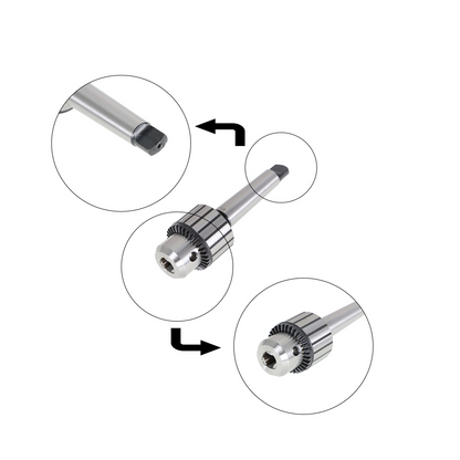 1/8" - 5/8" Drill Chuck, MT3-JT33 Super Heavy Duty Drill Press Chuck with Chuck Chuck Key