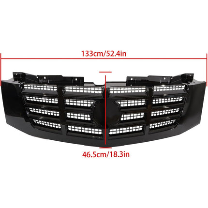 Findmall 2-Piece Black Front Grille Panel and Hood Grille Molding Trim Kit Replacement for Escalade and Escalade ESV 2007-2014 23190289 15907251
