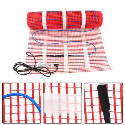 findmall 120v Electric Under Floor Heating System 30 Sqft Floor Heat Mat Kit Includes Alarm, Heated Floor Mat and Floor Temperature Sensor Fit for Heating under Ceramic Tiles Floors or Wooden Floors