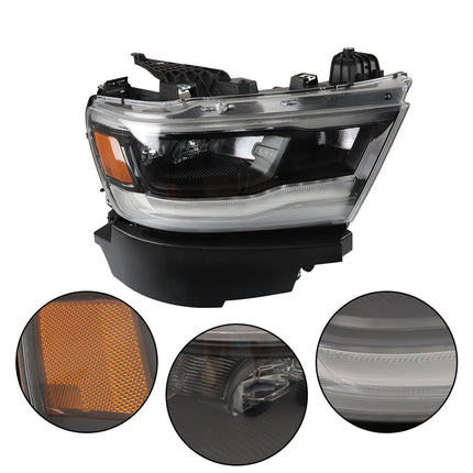 Findmall Headlight Assembly w/DRL Replacement for RAM 1500 Right RH