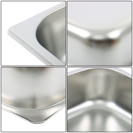 Findmall 4Pcs Half Size Hotel Pans 2.5 Inch Deep 1/2 Size Without Lids | Stainless Steel Steam Table Pan, for Steam Tables, Restaurants, Catering and Industrial Use