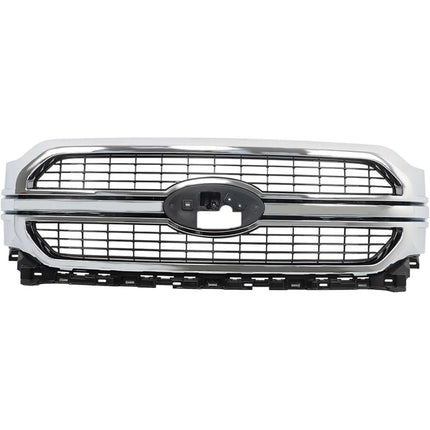 Findmall Front Grille Upper Grill Chrome Molding Mesh Replacement for 2021 2022 F150 Limited Model