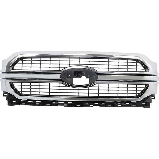 Findmall Chrome Mesh Front Upper Grille Molding Replacement for F-150 Limited 2021-2022