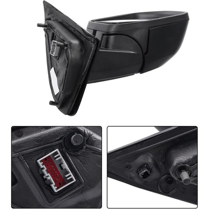 Findmall Side Mirror Assembly for 2022-2024 Maverick, Passenger Side, Power, Heated, Blind Spot, 5-Pin, Matte Black