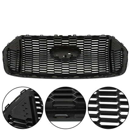 Findmall Front Grille Upper Glossy Black Honeycomb Style Replacement for Transit T150 T250 T350 2020-2022