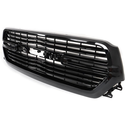 Findmall Front Bumper Mesh Grille Assembly Bright Black Frame without Mesh Base Replacement for R-a-m 1500 2019-2022