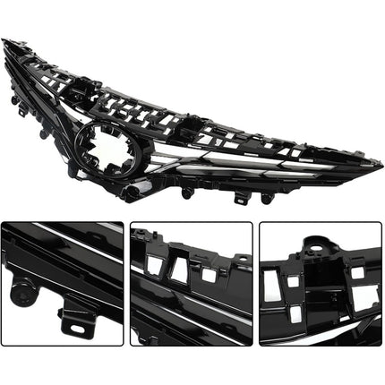 Findmall Front Upper and Lower Grille Set for 2021-2022 Toyota Camry LE XLE, Gloss Black, Without Sensor Holes